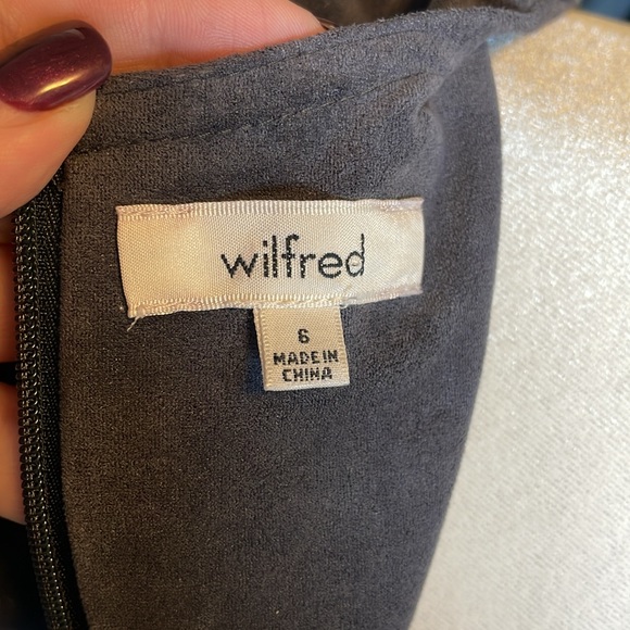 EC Wilfred Montbrun Faux Suede Deep V-Neck Aline Mini Dress - Size 6 - Picture 3 of 5